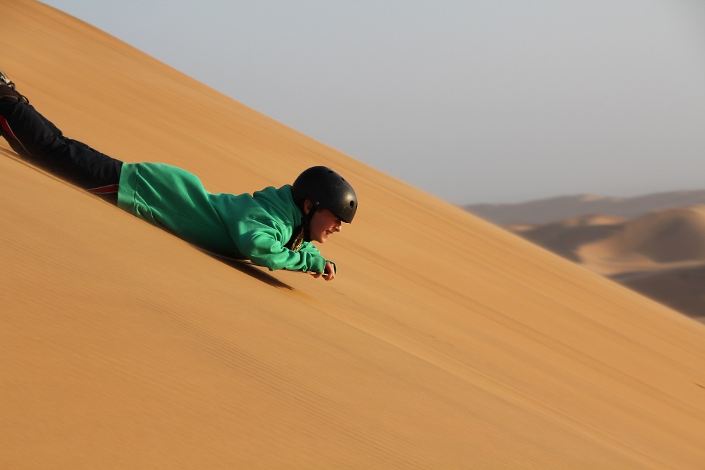 sand-boarding in Namibia