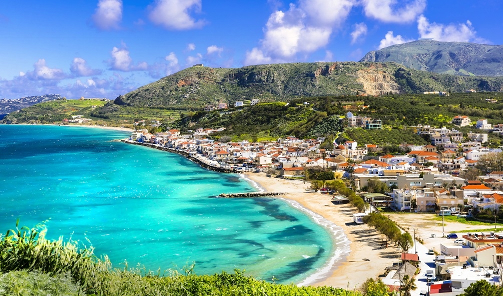 Stunning views of Kalyves bay and beach.