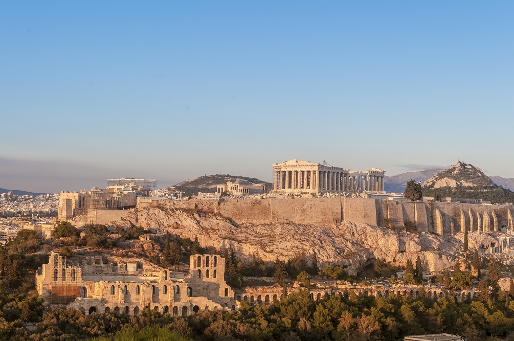 Acropolis, Parthenon, Herodes Atticus Odeon, Lykavittos Hill, Athens, Greece
