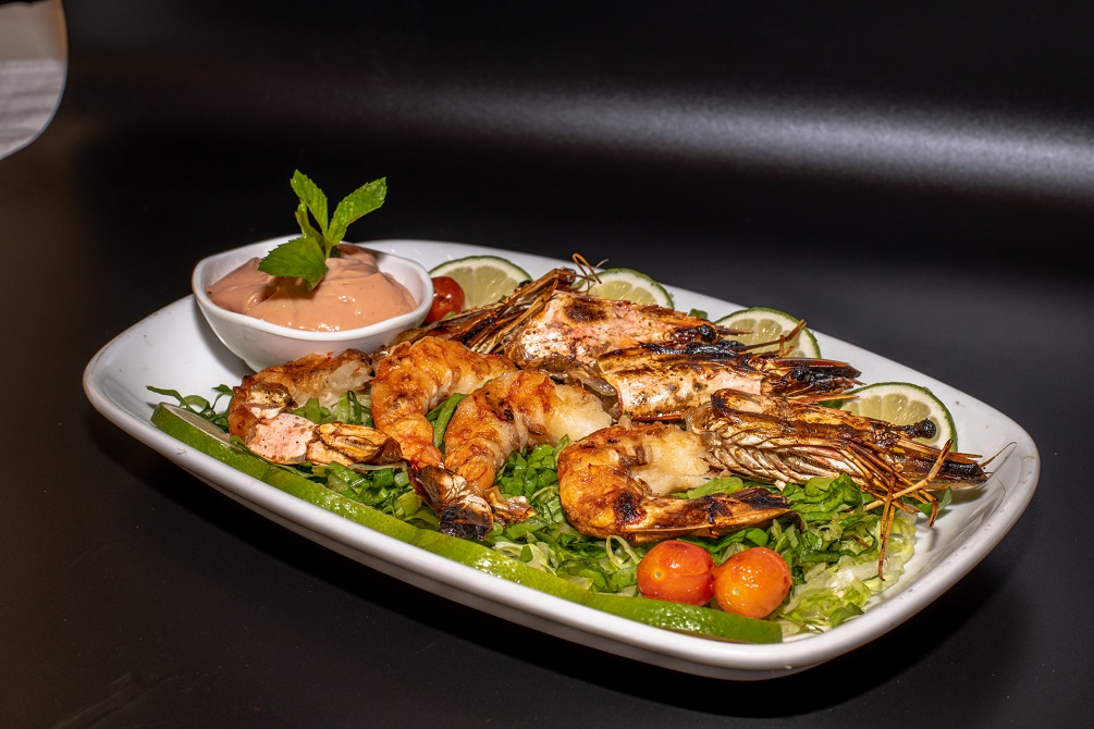 Grilled prawns a sea food Dish