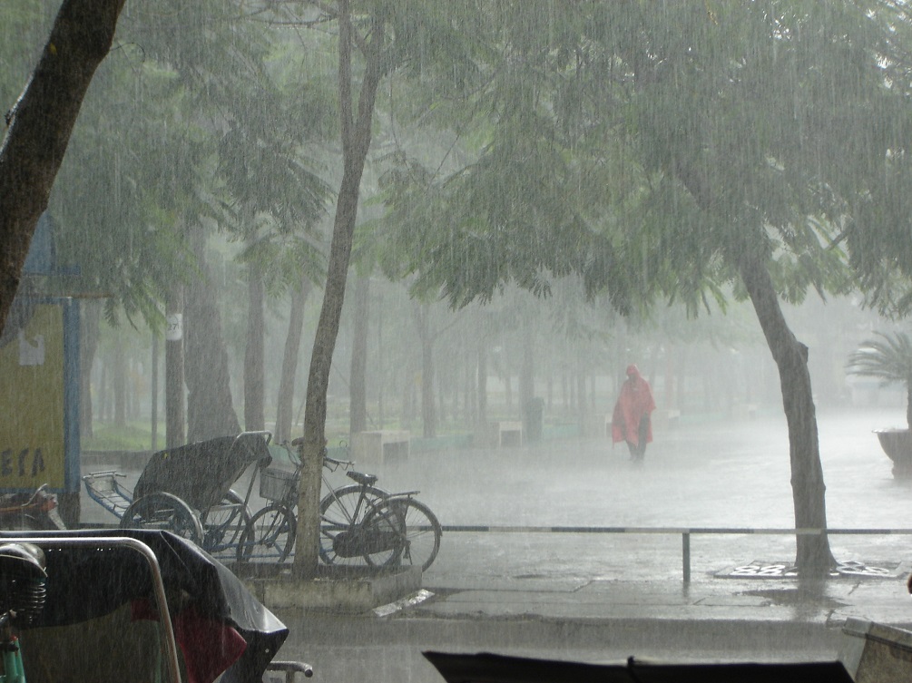 Ho Chi Minh City on a very rainy day