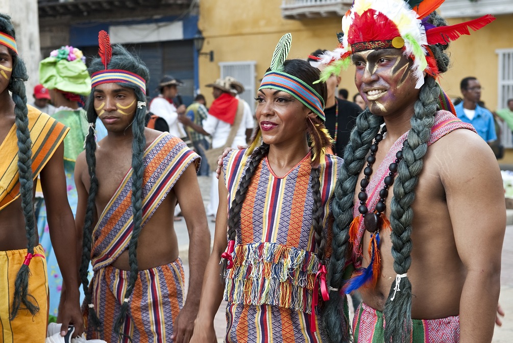 Indigenous people costume in Colombia