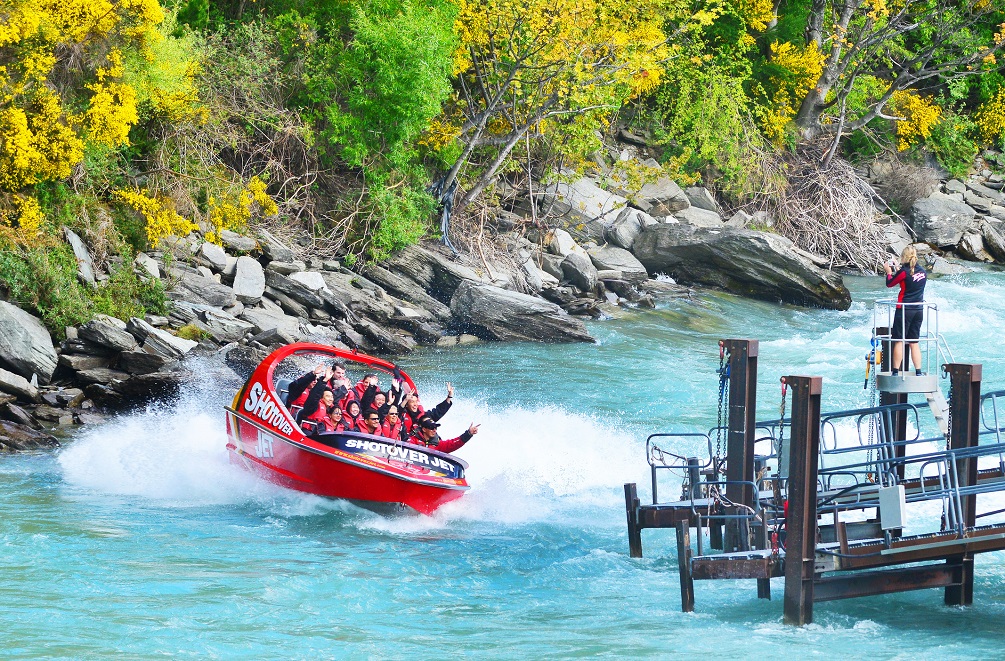 Queenstown's Shotover river in Queenstown, New Zealand