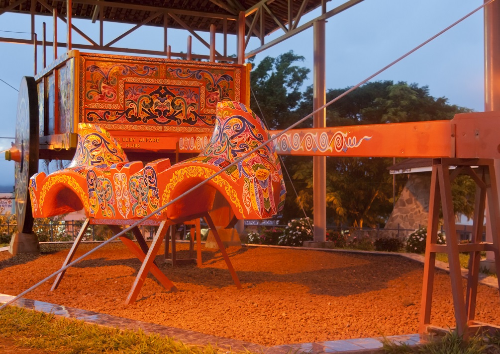 Traditional hand-painted coffee oxcart in Sarchi, Costa Rica