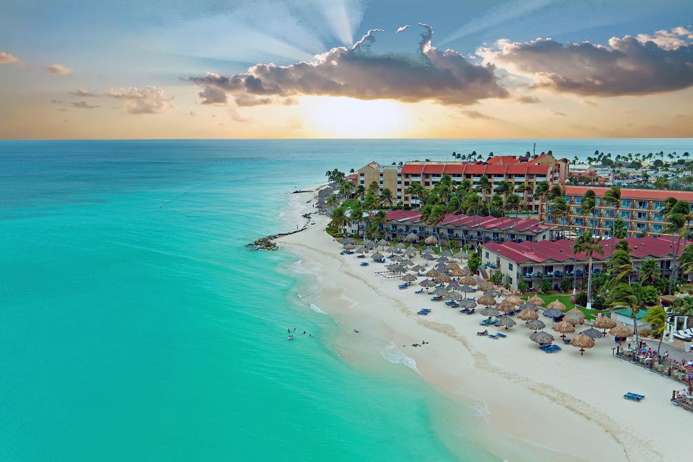 Manchebo beach on Aruba island in the Caribbean