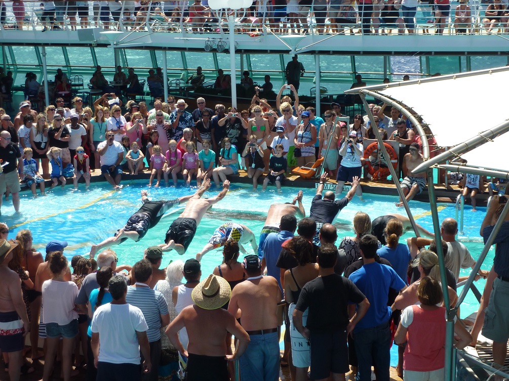 Cruise ship swimming pool games