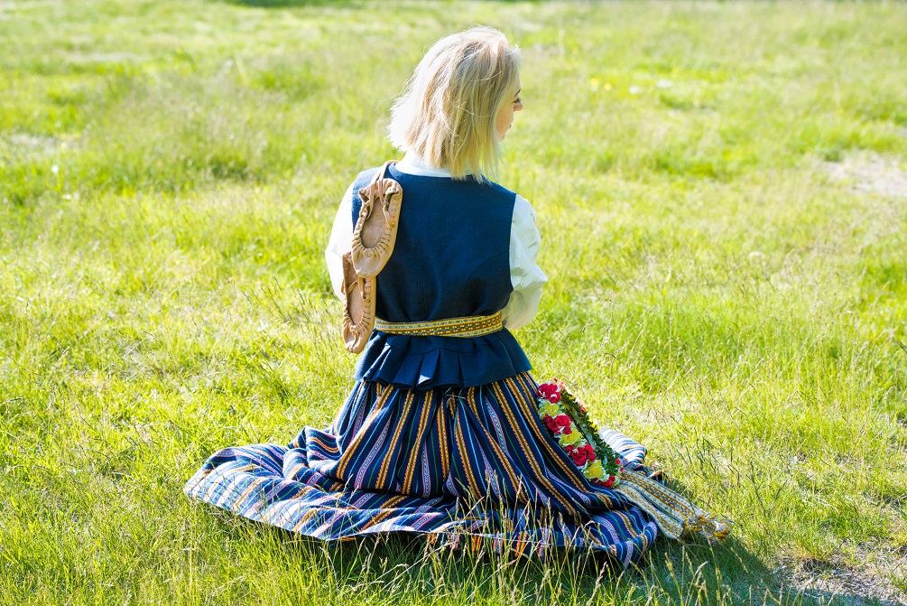 Latvian woman in traditional clothing