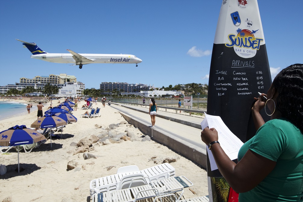 Maho beach near Princess Juliana International Airport