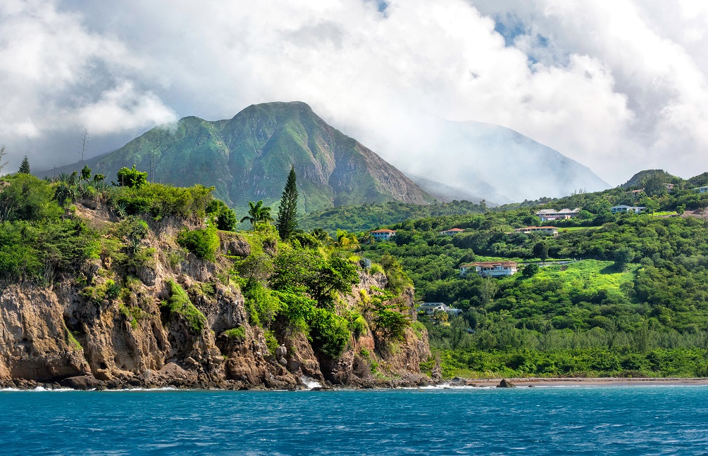 Montserrat, with fuming volcano