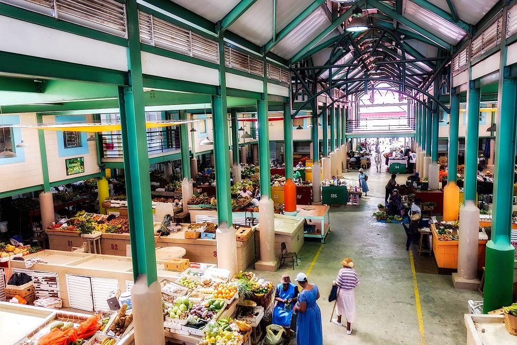 St Johns farmers market in Antigua island.