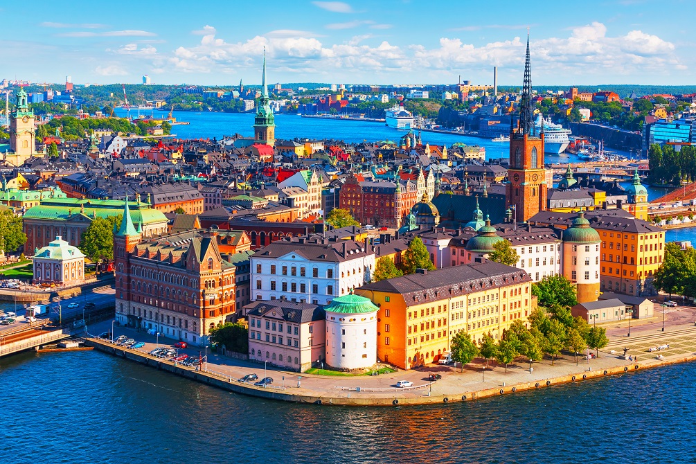 Aerial panorama of Stockholm, Sweden