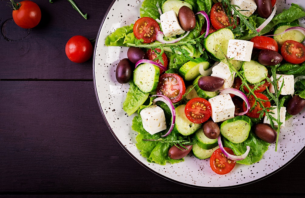 Greek salad with fresh vegetables