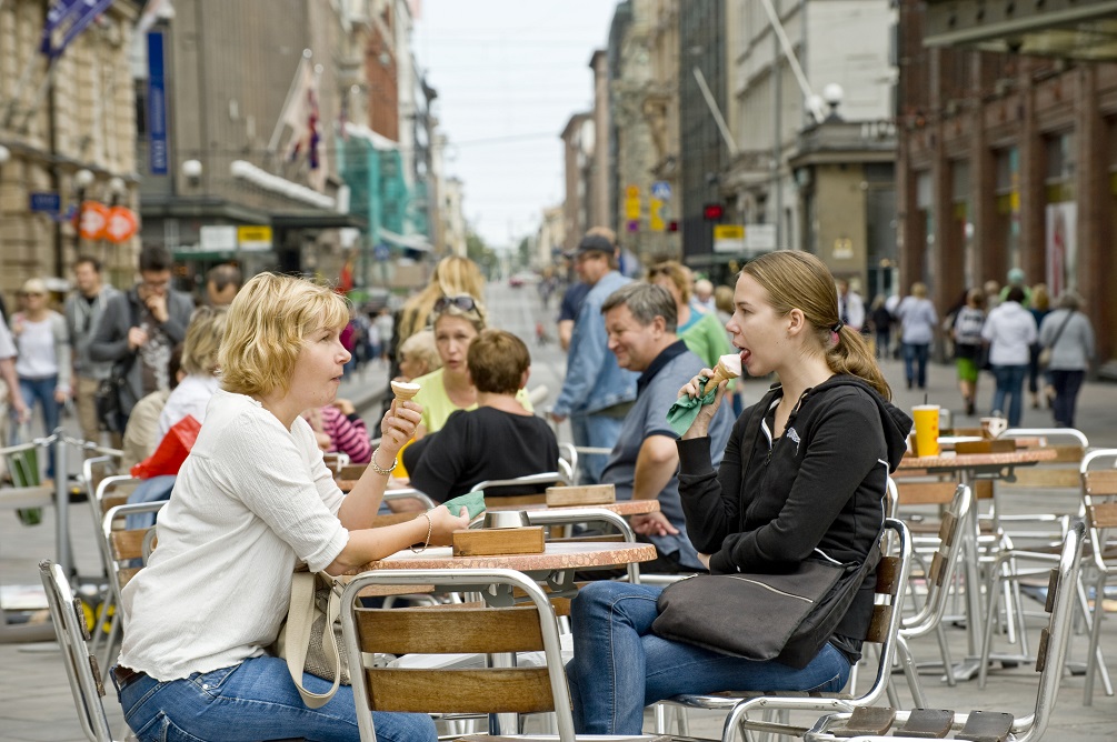 street cafe Helsinki, Finland