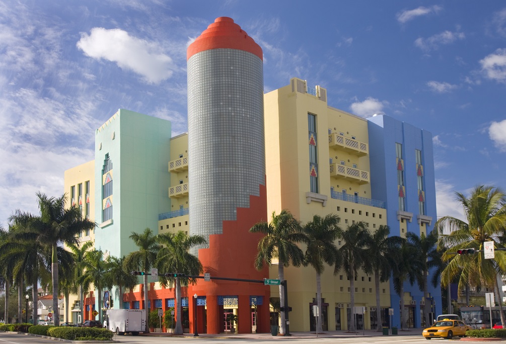 Multicolored Art Deco Building, Miam