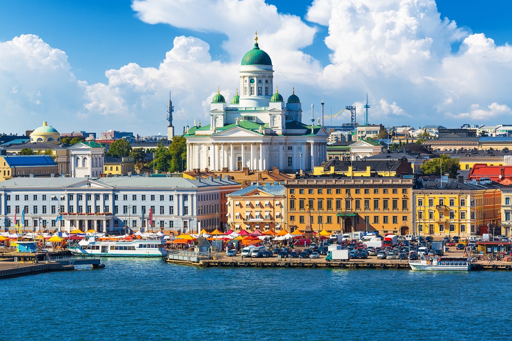 Market Square (Kauppatori) at the Old Town pier in Helsinki, Finland