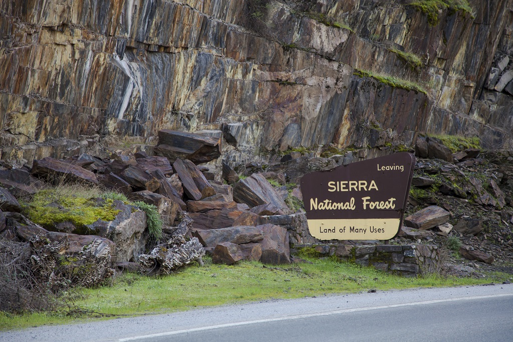 Leaving Sierra National Forest Sign