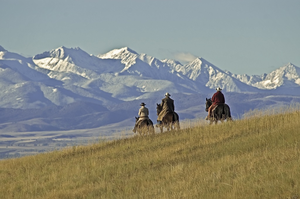 Cowboys on the range, a Montana horse ranch
