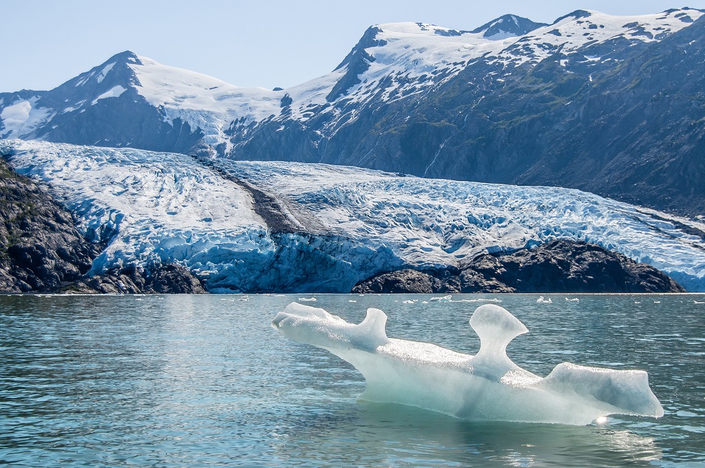 View of Portage glacier and Portage lake